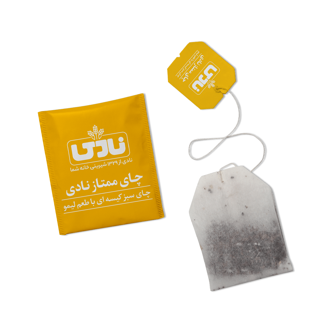 green tea bag with lemon